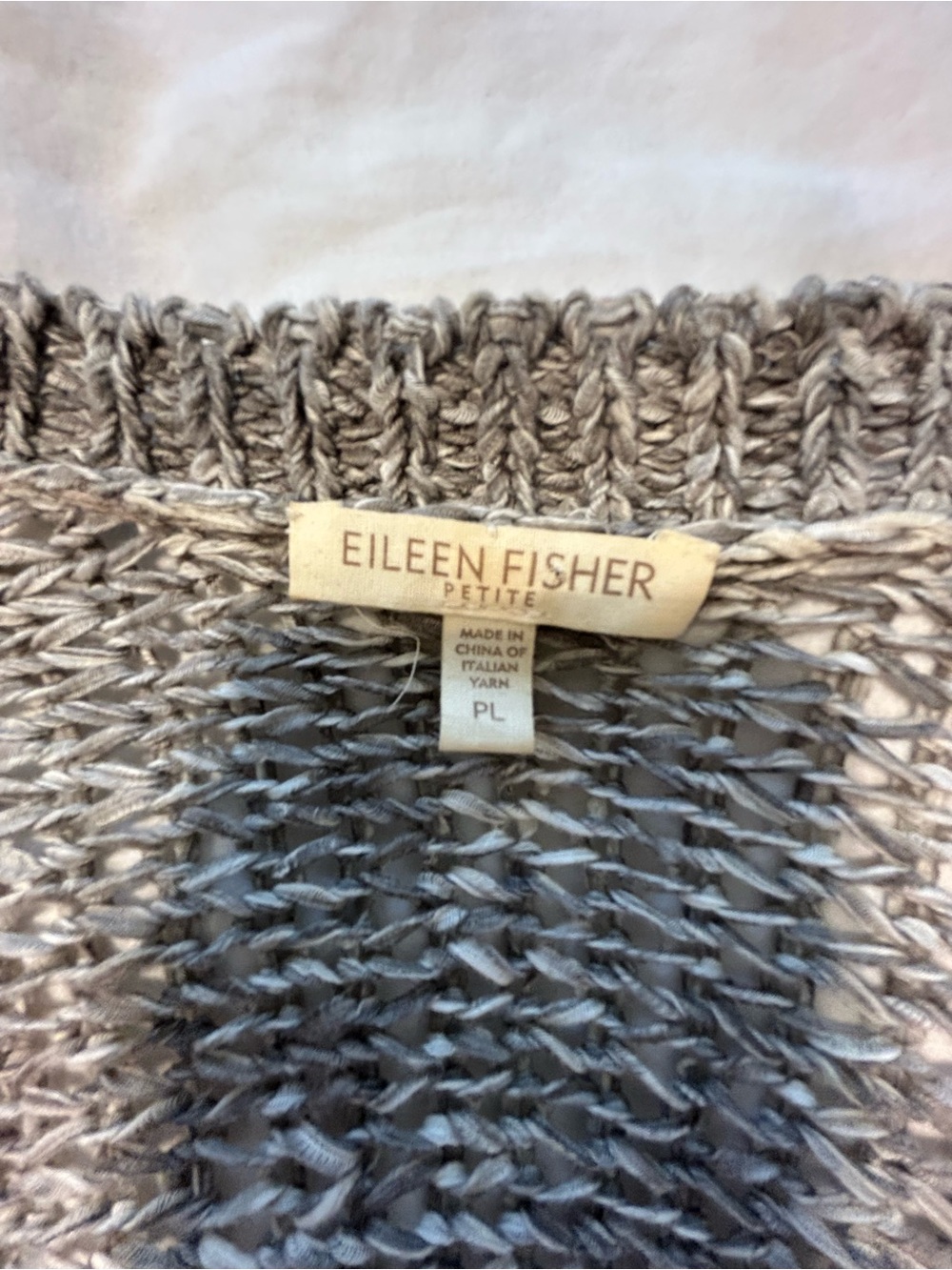Eileen Fisher Heather Gray Open-Front Knit Cardigan - Picture 2 of 7